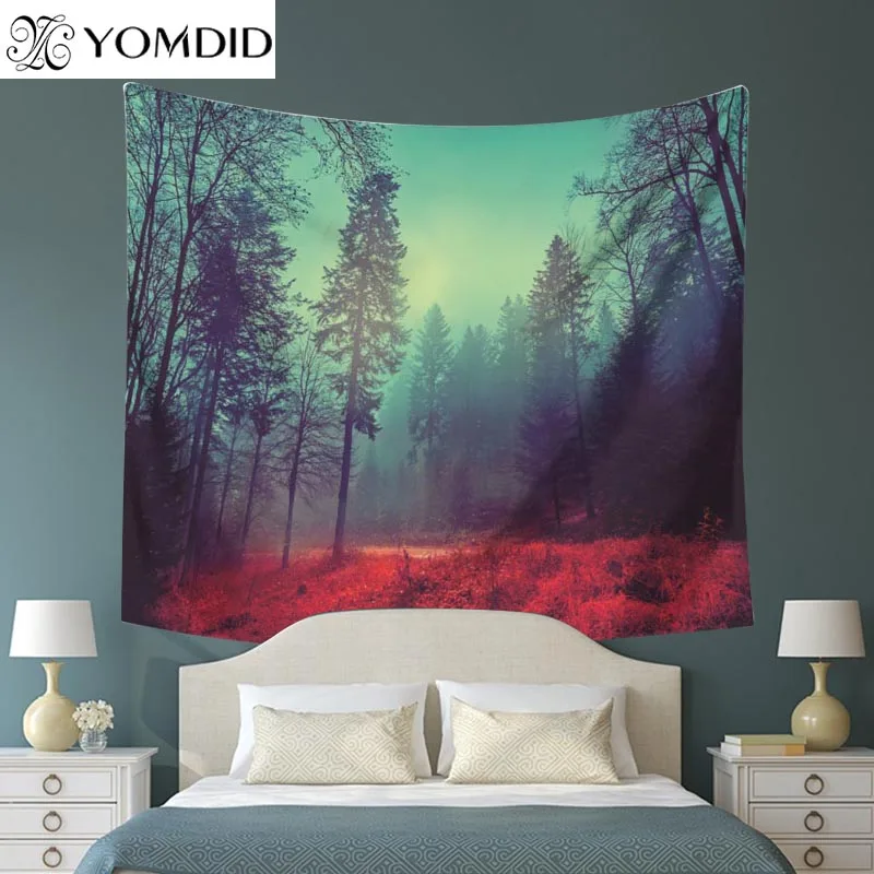 

Hanging Tapestry For Wall Decoration Beautiful Scenery Style Polyester Fiber Tapestry Tree Night Scene Printed Tapestry Tapiz