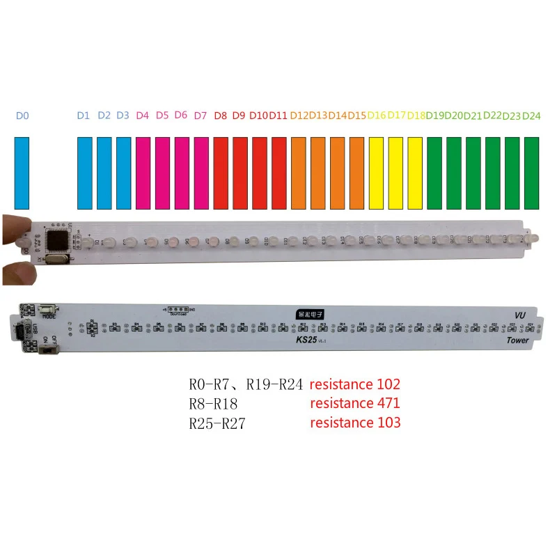 KS25 Звуковое управление VU метр Кристалл звуковая колонка аудио измеритель уровня Светодиодный музыкальный спектр VU башня для домашнего кинотеатра