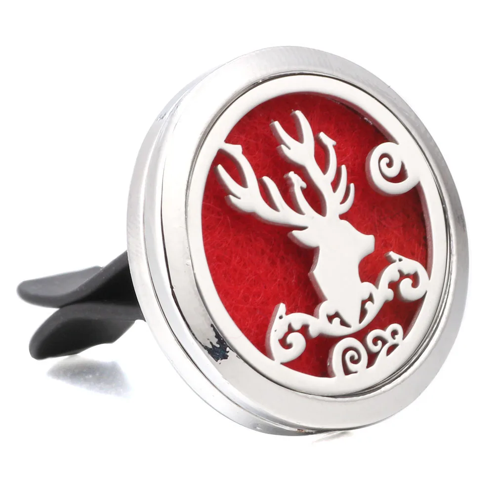 

New 30mm Stainless Steel Car Air Freshener Perfume Essential Oil Diffuser Locket Random Send 1pcs Oil Pads as Gift