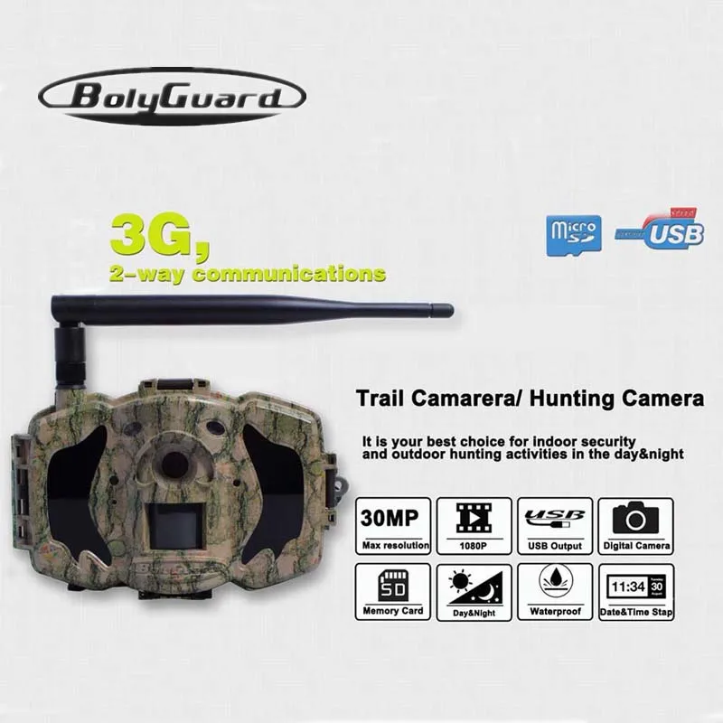 Bolyguard охотничья камера 30MP 1080HD MMS/GPRS 3G дикая природа Скаутинг 940nm ИК Ночное Видение