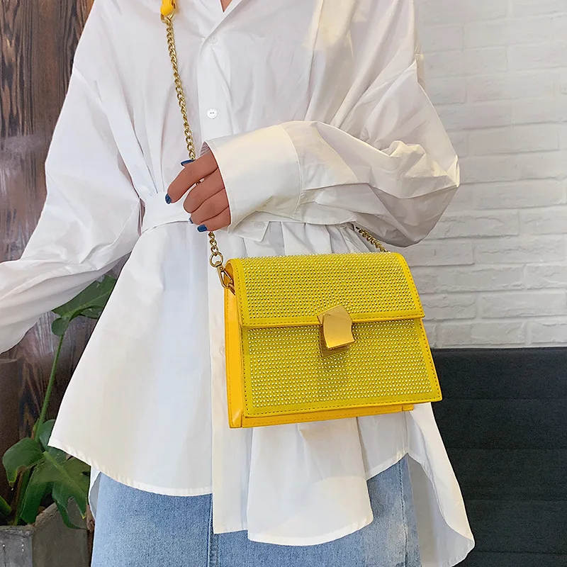

Luxury Sequins Crossbody Shoulder Bag Fashion Ladies PU Leather Handbag Bags for Women 2018 High Quality Messenger Chain Bags