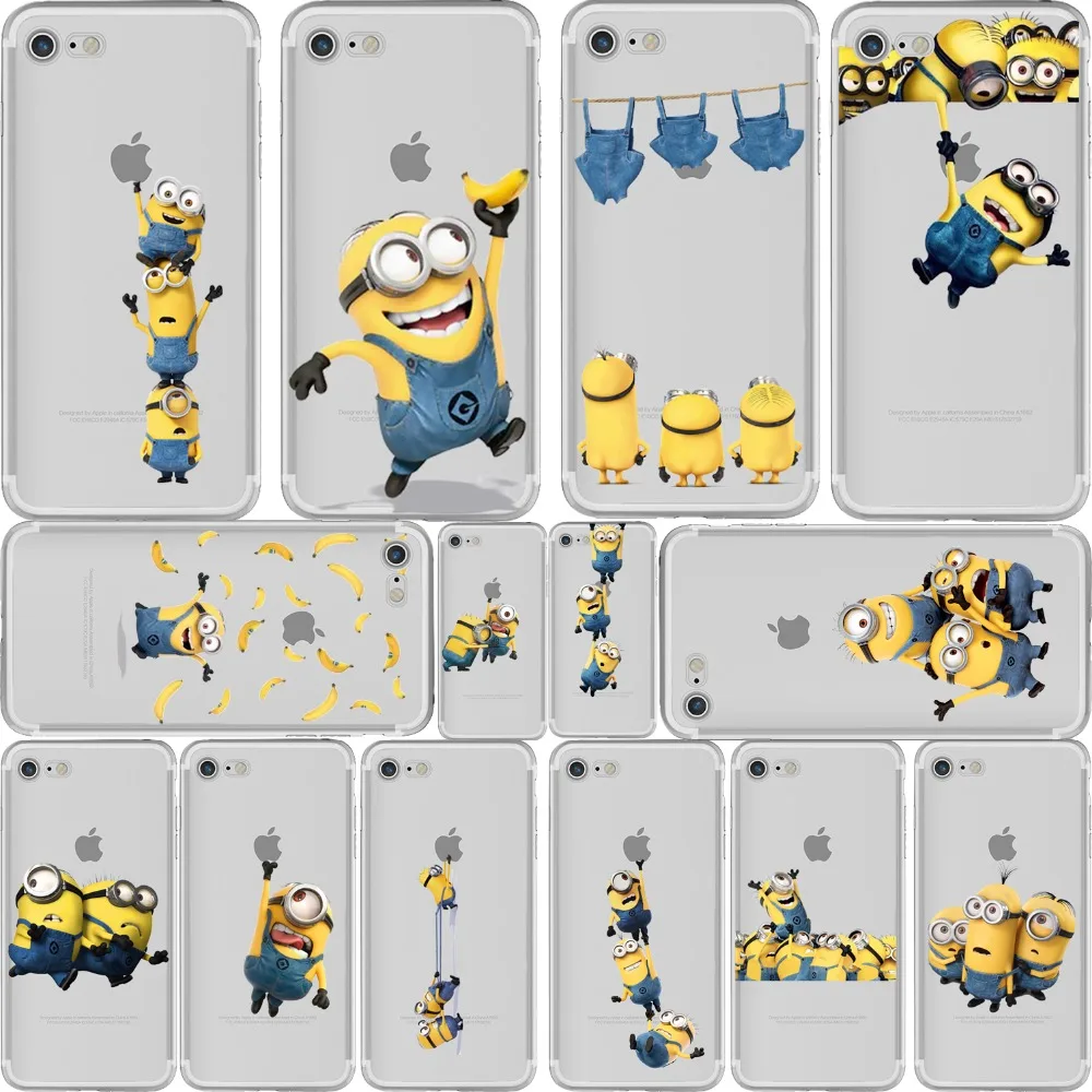 

phone cases Despicable Me 3 Yellow Minions Design Soft Silicone Clear TPU case Cover for Apple iphone7 7plus 6 6plus 5S SE