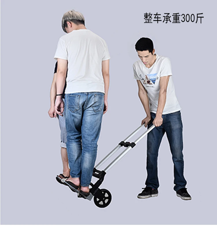 20% Portable Trolley Cart Folding Portable Trolley Car Aluminium Hand Push Cart Heavy Loading Trailer Handling Shopping Cart