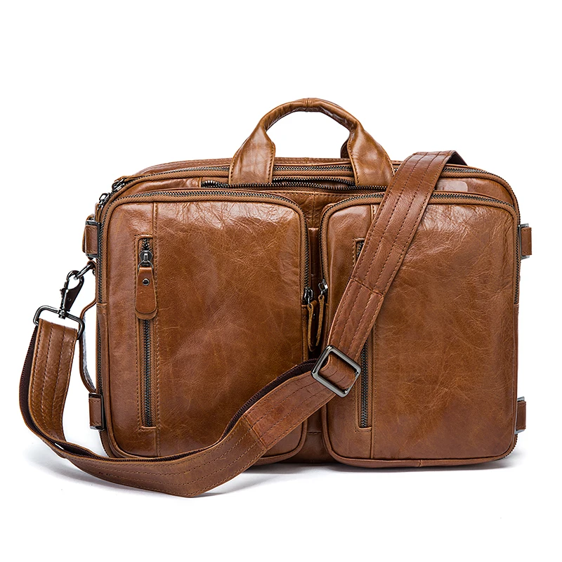 Мужской портфель из натуральной кожи, роскошная кожаная сумка на плечо, сумка-тоут для ноутбука, коровья кожа, деловая сумка с двойной подкладкой, сумка-мессенджер