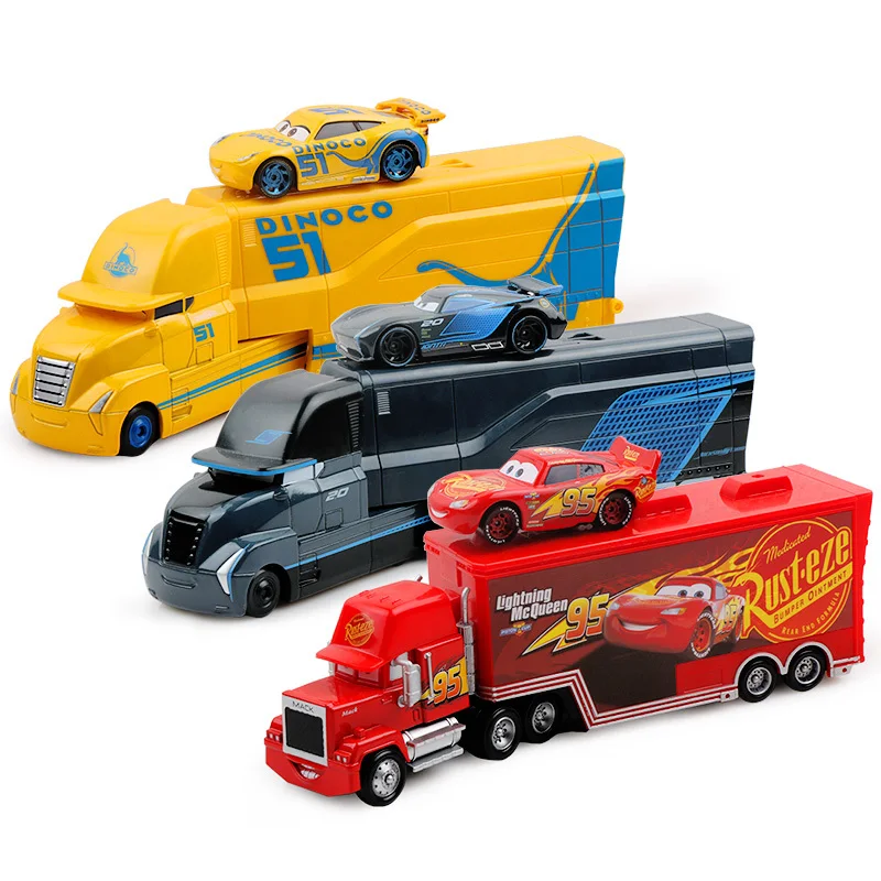 Disney Pixar 23 Toys Lightning Mcqueen Jackson Storm Uncle Cruise Mack Truck 1:55 Pressure Model Car Children's Toys disney pixar 2 3 toy lightning mcqueen jackson storm cruz mike uncle truck 1 55 alloy model car children toy gift