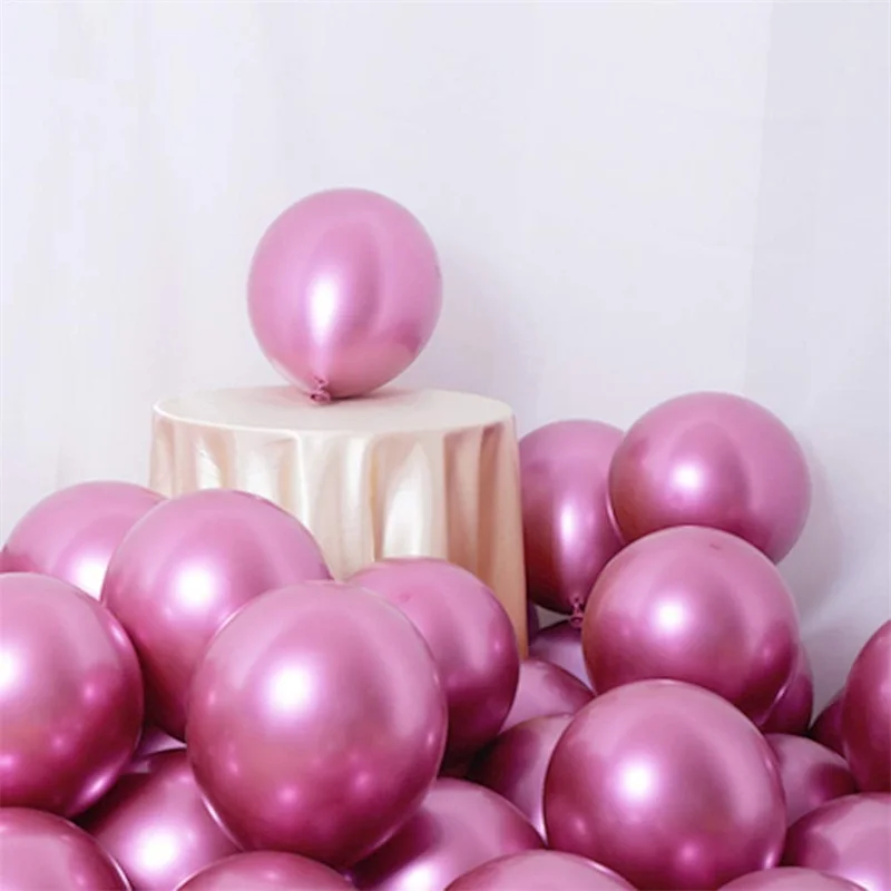 30 шт. 12 дюймов хромовые металлические разноцветные латексные шары Русалочки металлические шары для свадьбы, дня рождения, украшения для вечеринки - Цвет: hot pink