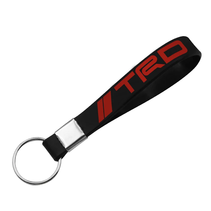 Светящийся для Toyota CROWN eiz PRIUS PRADO логотип TRD брелок для ключей, веревка значок на цепочке Брелок эмблема брелок для ключей автомобильный стиль - Название цвета: TRD Black Red