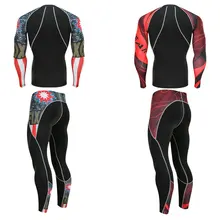 Мужской комплект термобелья для бега мужской комплект для фитнеса теплые компрессионные колготки 2 шт. спортивный костюм мужские спортивные костюмы S-4XL