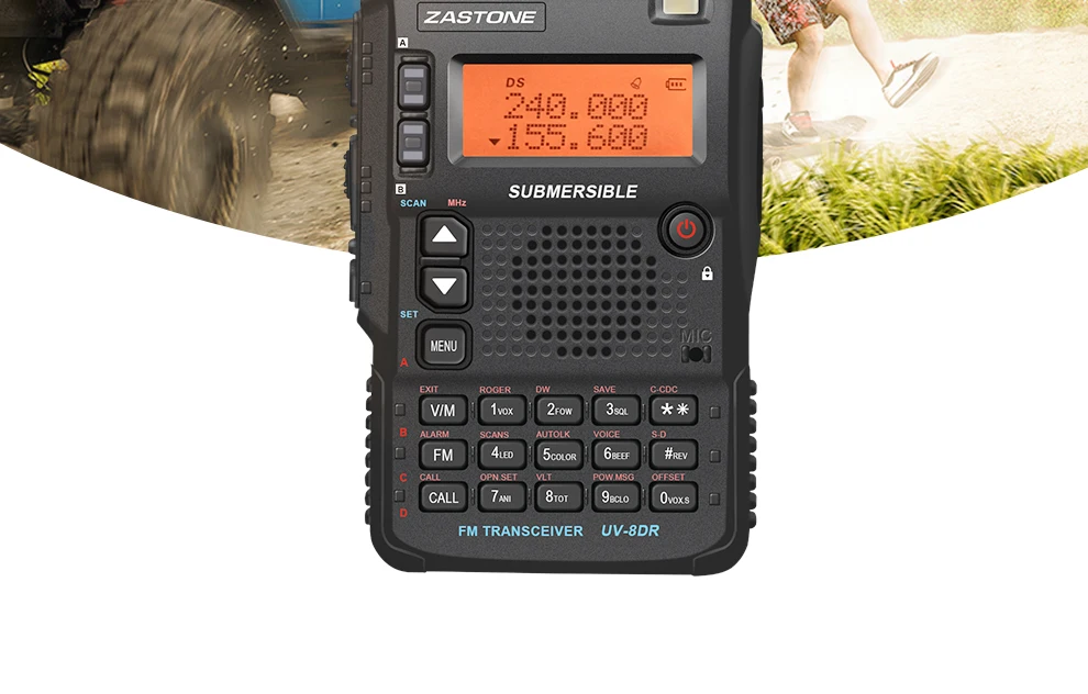 Zastone 8DR tri band 520-260/400-174/240 мГц 136 портативная рация 5 Вт мощность ham Радио 2350 мАч батарея 2 антенны
