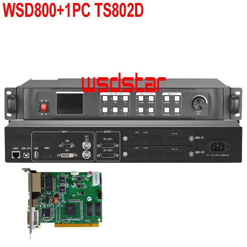 WSD800 + 1 шт. TS802D HDMI-совместимый/DVI/VGA вход 1920*1200 пикселей светодиодный прокатный