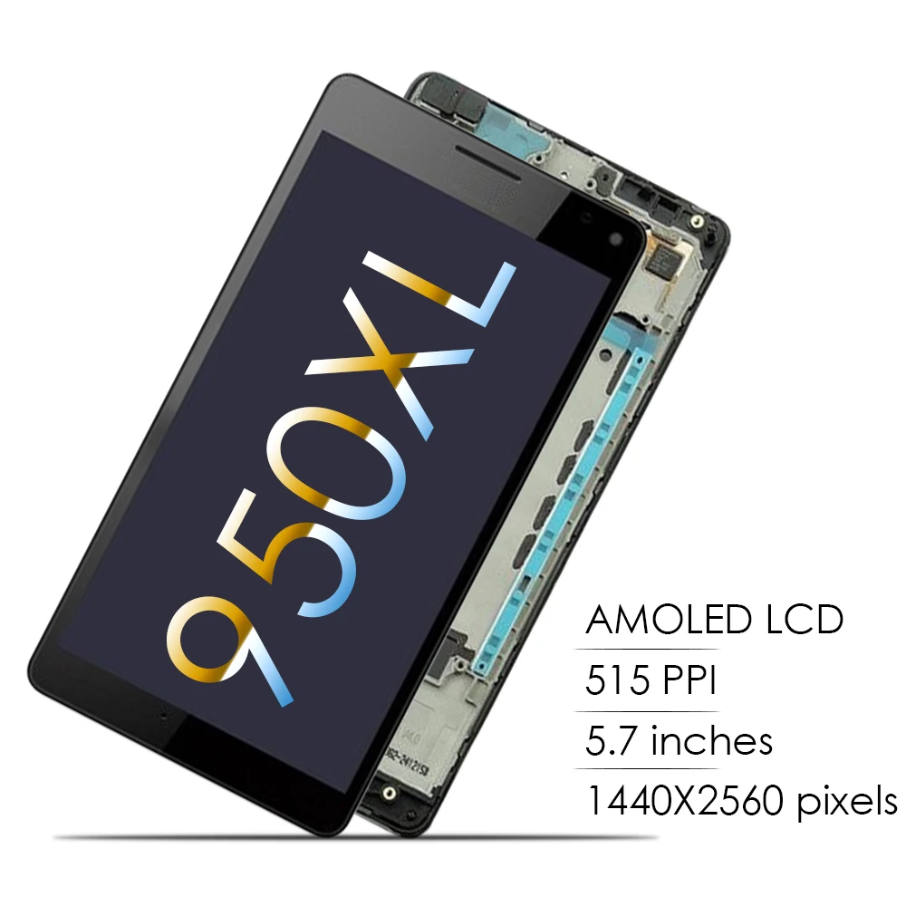 

Original AMOLED 5.7"For Microsoft Nokia Lumia 950XL LCD Display Touch Screen Digitizer Assembly Frame For Lumia 950 XL RM-1116