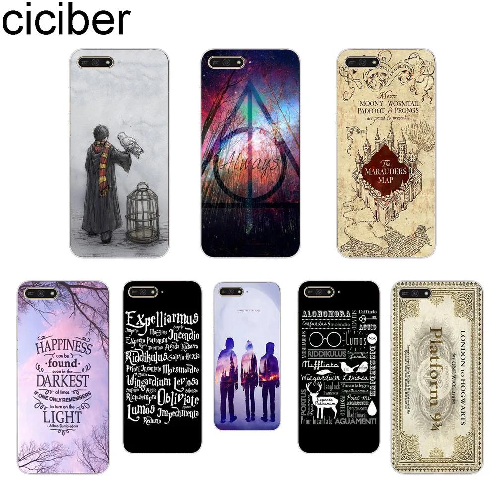 

ciciber Harry Potter Hogwarts Phone Case For Huawei Y9 Y7 Y6 Y5 Y3 Prime Pro 2018 2017 2019 Soft Silicone TPU Clear Back Cover