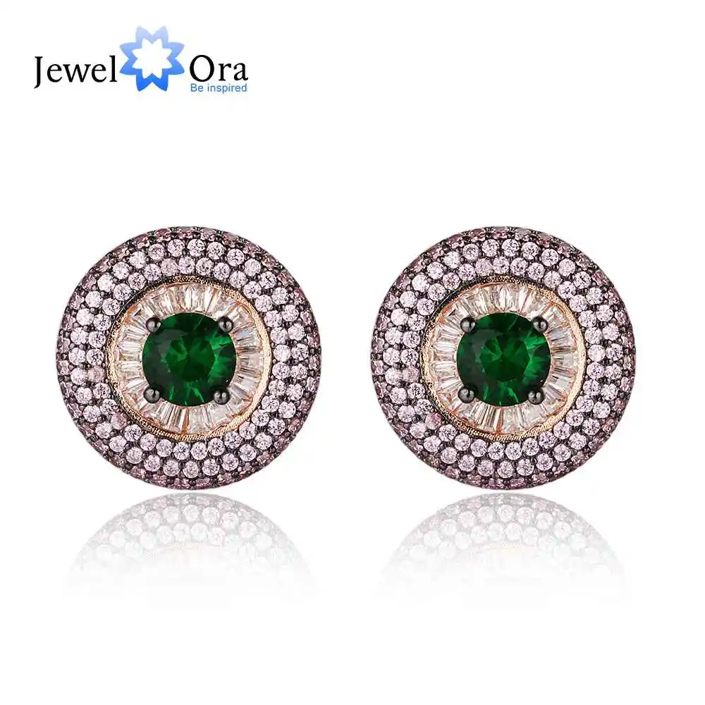 

Promise 925 Silver Stud Earrings Unique Round Button Earrings For Women Jewelry Party Decoration ( Jewelora EA103058 )