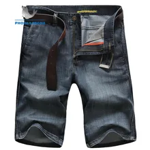 Летние мужские эластичные Короткие повседневные джинсы тонкие хлопковые прямые мужские уличные повседневные бермуды стиль короткие джинсы