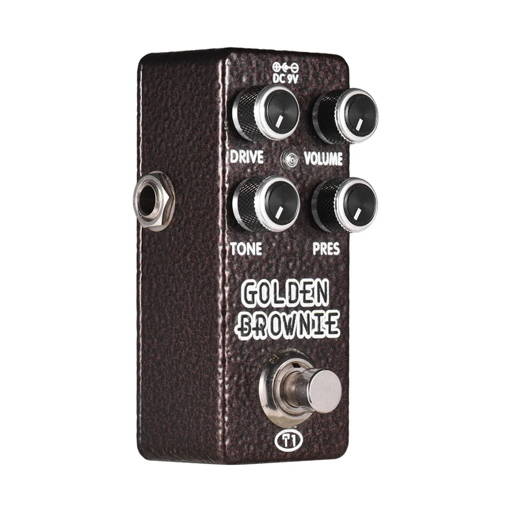 Педаль для гитарных эффектов XVIVE T1 GOLDEN BROWNIE Distortion полностью металлический корпус