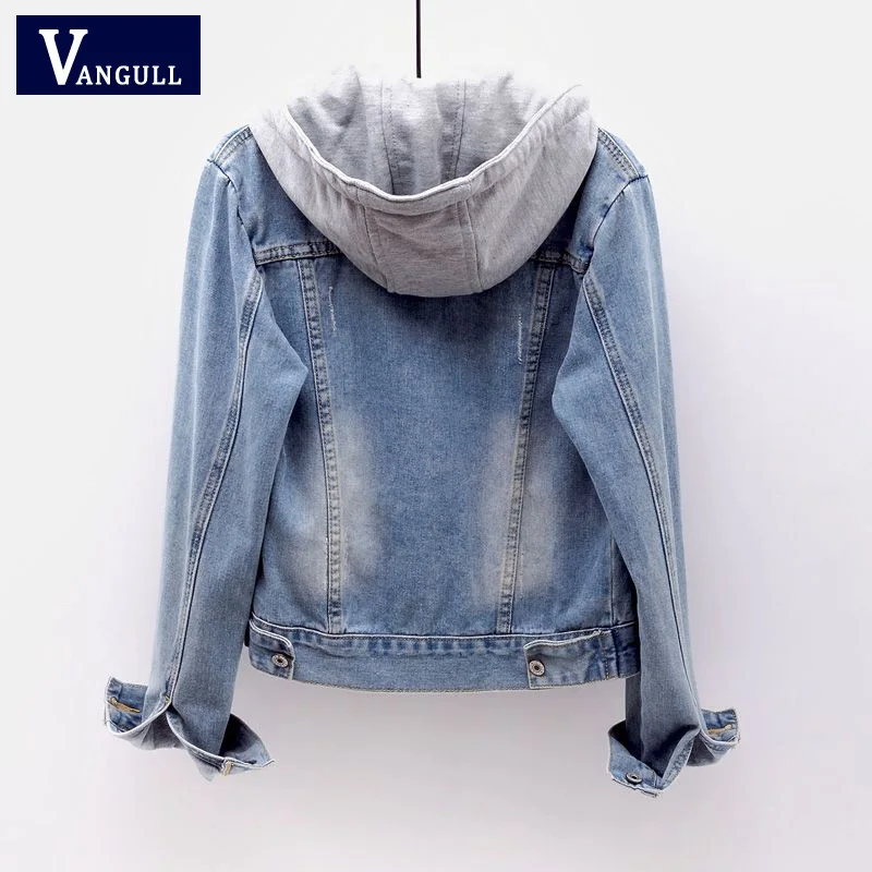 VANGULL женские джинсовые куртки 2019 новые весенние осенние с длинным рукавом