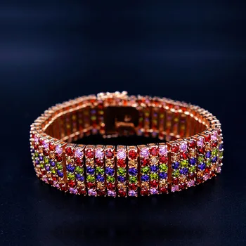 

Luxury Tennis Bracelets for Women Rose Gold Color 270pcs AAA Cubic Zirconia Jewelry Bracelets & Bangles LB0210B