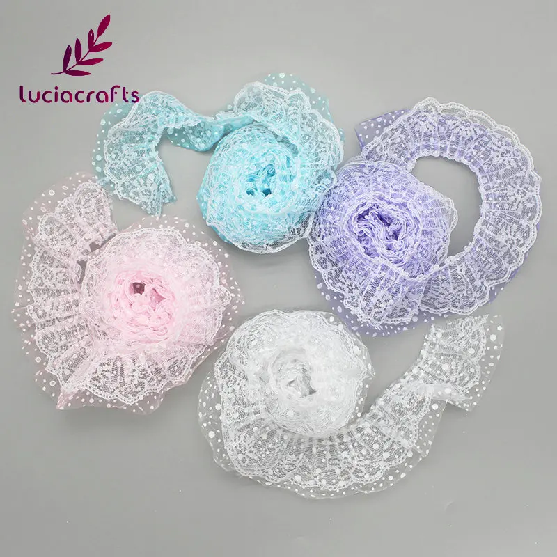 Lucia crafts 1 год/лот 6 см кружевная лента Ткань для шитья вышитая одежда Свадебная вечеринка DIY материалы ручной работы для поделок U0101