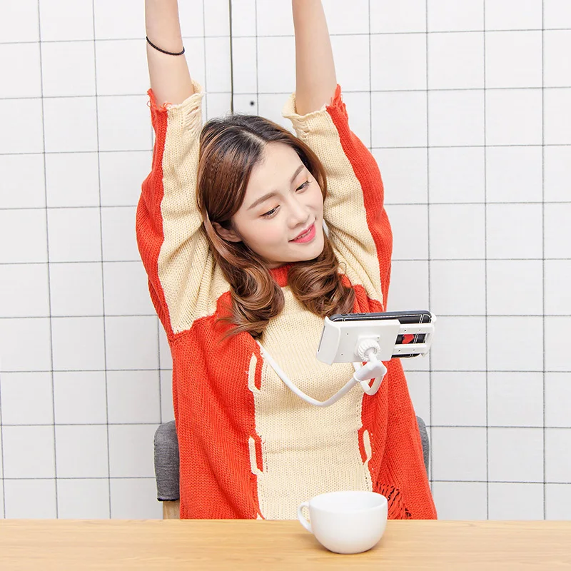 

1Pcs 360 Degree Rotation Phone Selfie Holder Shelves Decorative Lazy Bracket Universal Snake-like Neck Bed Mount Anti-skid