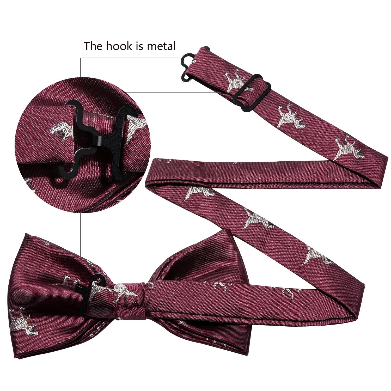 Новое поступление, мужские галстуки-бабочки с рисунком динозавра, красные мужские свадебные банты, деловые мужские шелковые галстуки-бабочки с предварительной шнуровкой для костюма, смокинг LH-834
