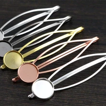 Стиль, 12 мм, 10 шт., высокое качество, 5 цветов, покрытые медным покрытием, популярные заколки для волос, заколка для волос, установка основы, Камея