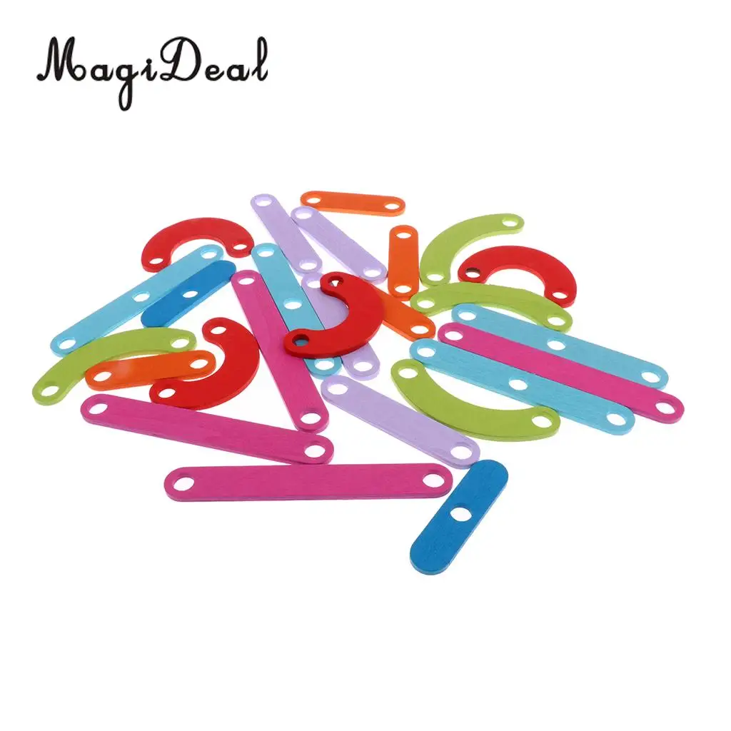 MagiDeal Column Letter Number Wooden Building Blocks Montessori Early Education Toys for Children Baby Toddler Preschool Kids