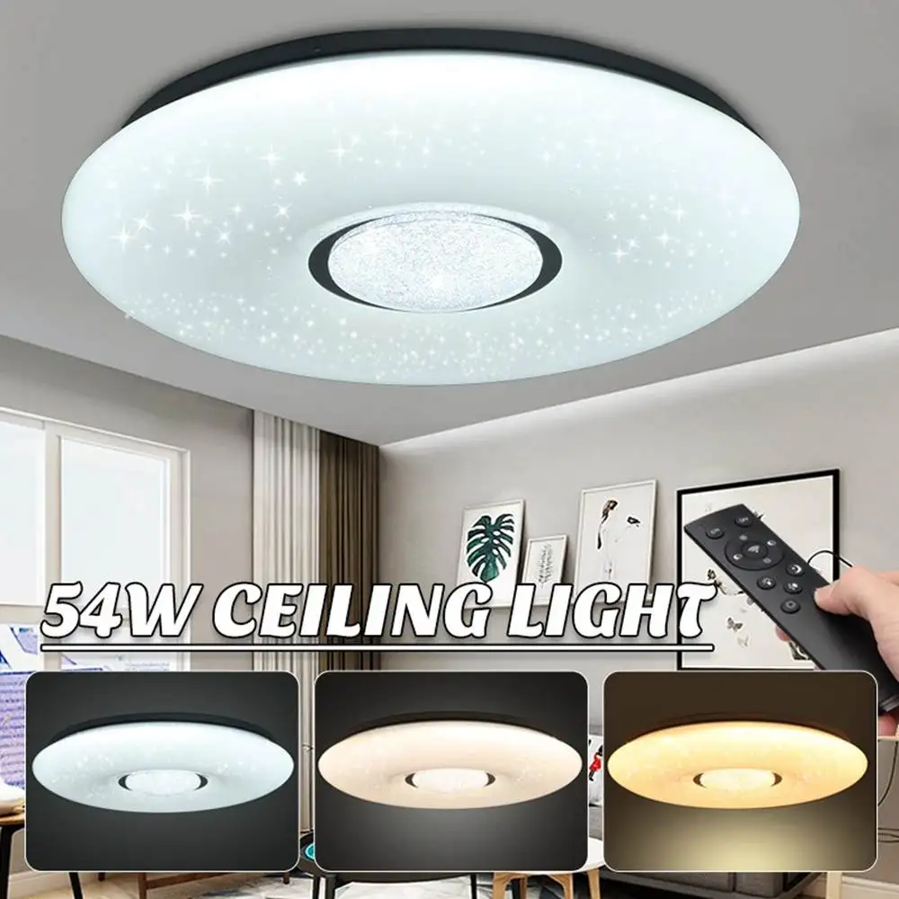  Smuxi AC180-240V LED Ceiling Down Light Fixture Dimmable Lamp With Remote Control and Crystal Sand  - 33023310736