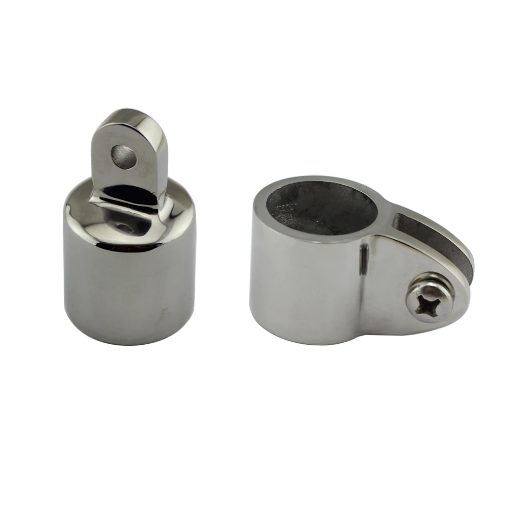 Stainless Steel Deck Hinge Boat Bimini Top Fitting 2pcs Set 1pc Slide Cap and 1pc Slide Jaw Sleeve Marine Hinge of SS316 stainless steel deck hinge boat bimini top fitting 2pcs set 1pc slide cap and 1pc slide jaw sleeve marine hinge of ss316