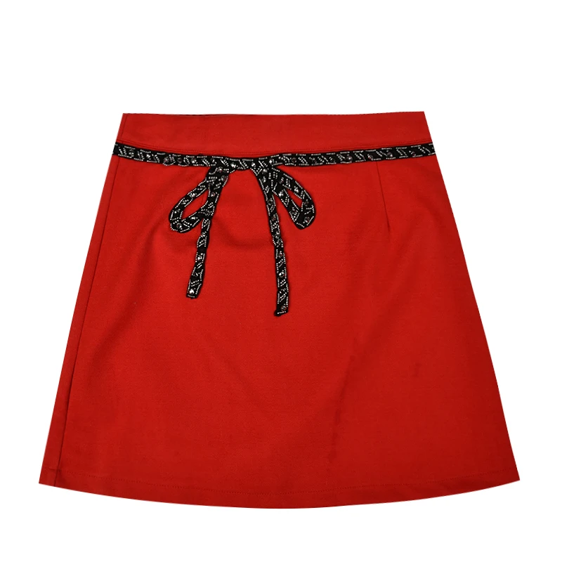 

Designer Luxury Brand Skirt for Women Bow Beading High Waist A Line Skirts