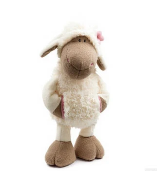 

candice guo! new style nice plush toy cute Pocket white Lucy sheep flower lamb stuffed doll birthday gift 35cm 1pc