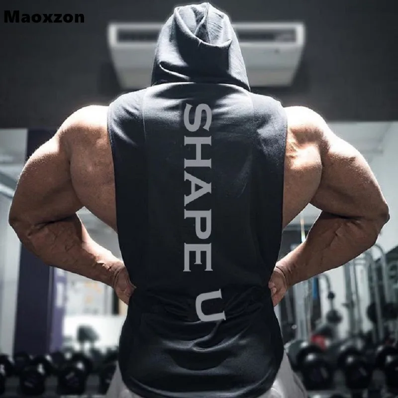 

Maoxzon Men's Muscle Fitness Hoodies Tank Tops For Male Sleeveless Casual Gymnasium Active Workout Hooded Shirts Vests Pullovers