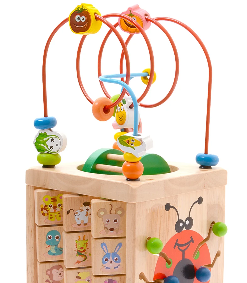

Multi Function Baby Animal Beetles Abacus Clock Beads Math Wooden Enlighten Toys Educational Teaching Aids Kids Children