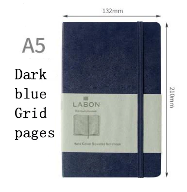 A5 твердую поверхность повязки бизнес-блокнот, офисные школьные Тетрадь планировщик пустой линии сетки пуля ежедневник Bujo - Цвет: Grid inner page