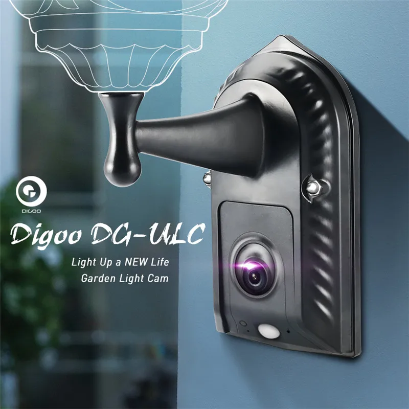 DIGOO DG ULC ULC Gardening Flood Light Holder Camera WIFI H.265 HD 120 Wide Angle 1080P 2.4mm Lens PIR Sensor IPX5 Waterproof|camera wifi|wifi cameracamera wide angle - AliExpress