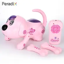 Игрушка RC собака пластиковая игрушка собака интересный милый электронная собака Электрический свет музыка мигает светящиеся развлечения