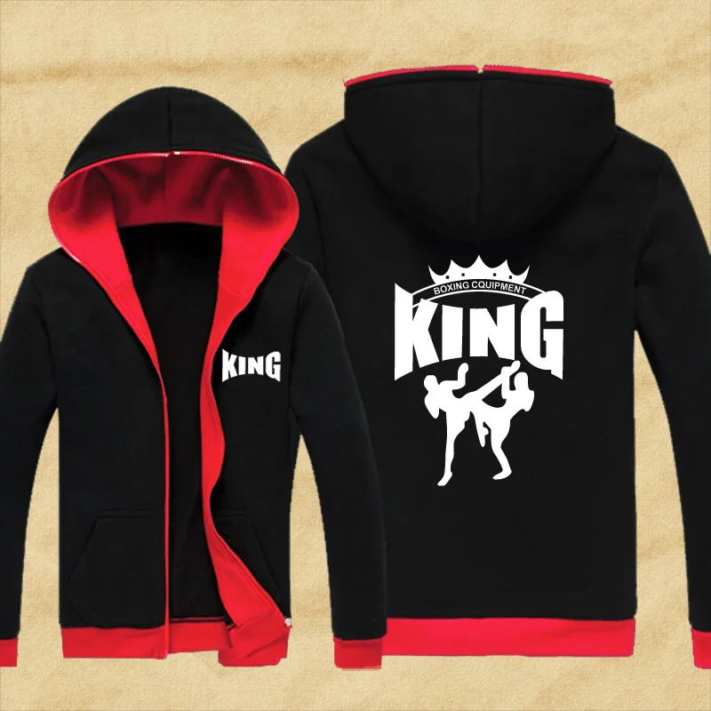 New Arrival MMA Hoodie Muay Thai Fighting Zipper Hoodies Fleece Jacket Men Sweatshirts Suit Unisex