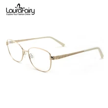 Лаура Фея элегантный глаз Очки Рамки оптический Очки Для женщин Нержавеющая сталь оптический Очки Рамки S с весной руку lf092