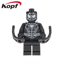 50 шт. черный Spderman Дэдпул домино кабель Питер модель Carnage Warhead коллекция зомби строительные блоки игрушки Детский подарок XH 663