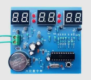 

Free Shipping!!! STC six digital clock kit / single chip 6 bit LED clock / electronic production DIY (parts)