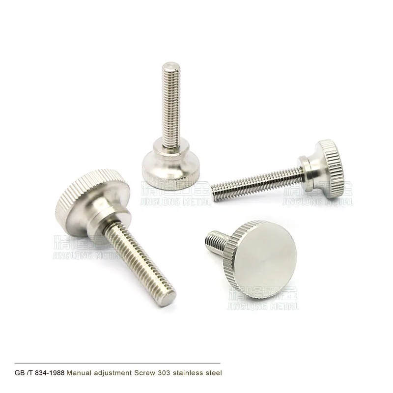 

10pcs/lot M2 M2.5 M3 Stainless steel thumb screw with collar round head with knurling manual adjustment screws bolt GB834