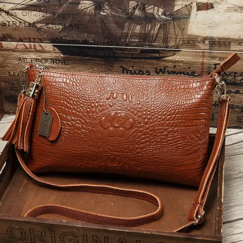 crocodile clutch bag