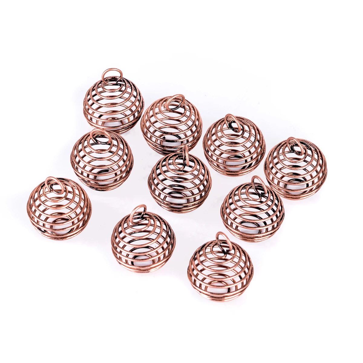 10pcs Shellhard Spiral Bead Cages DIY Pendant Charming Gold Color Necklaces & Pendants Jewellery Findings 25mm