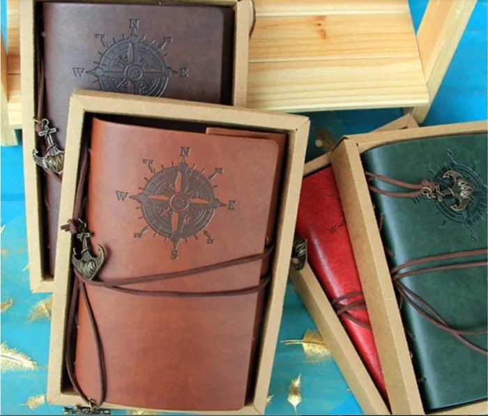 Винтажный кожаный журнал, записная книжка, классический ретро спиральный кольцо, связующий дневник, книга на заказ, печать логотипа, подарок
