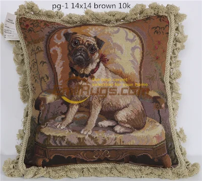 

brown dog wool handmade cusions Museum Royal Palace velvet embroidered needlepoint pillowcase 35x35cm pg-1gc165neecusyg4