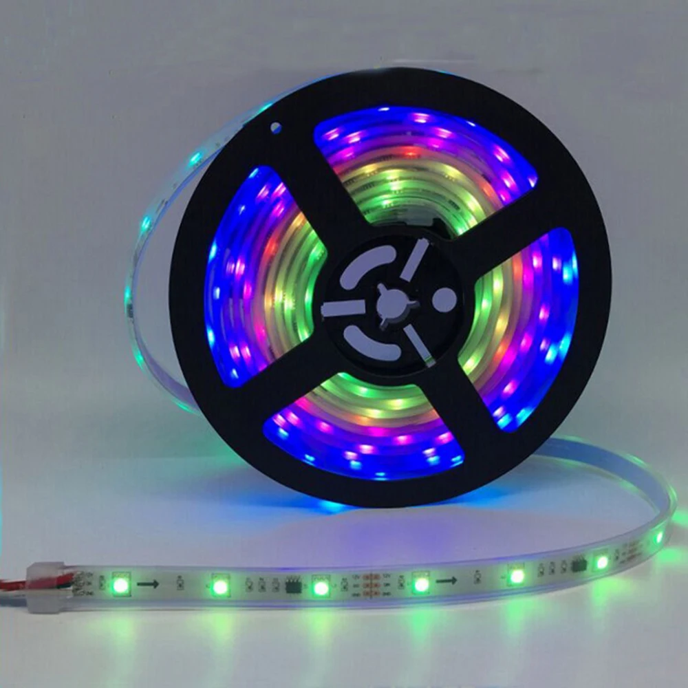 12В WS2811 светодиодный RGB светильник с 133 управлением 5050 SMD адресуемых 30/60leds/m