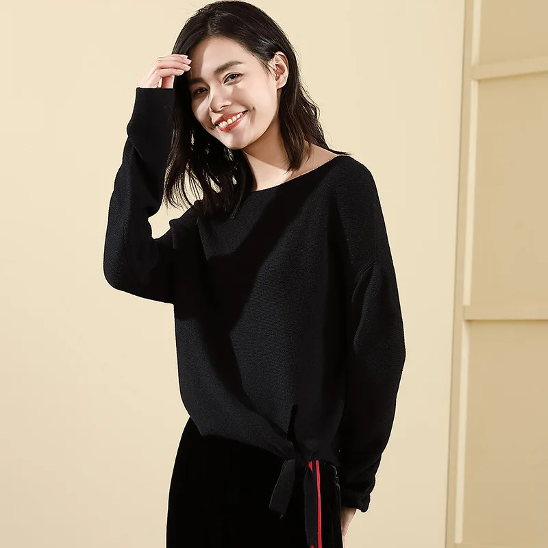 2018 New arrival knitting long sleeve pullover sweater women for Autumn And Winter wool blend knitting sweater woman 18070