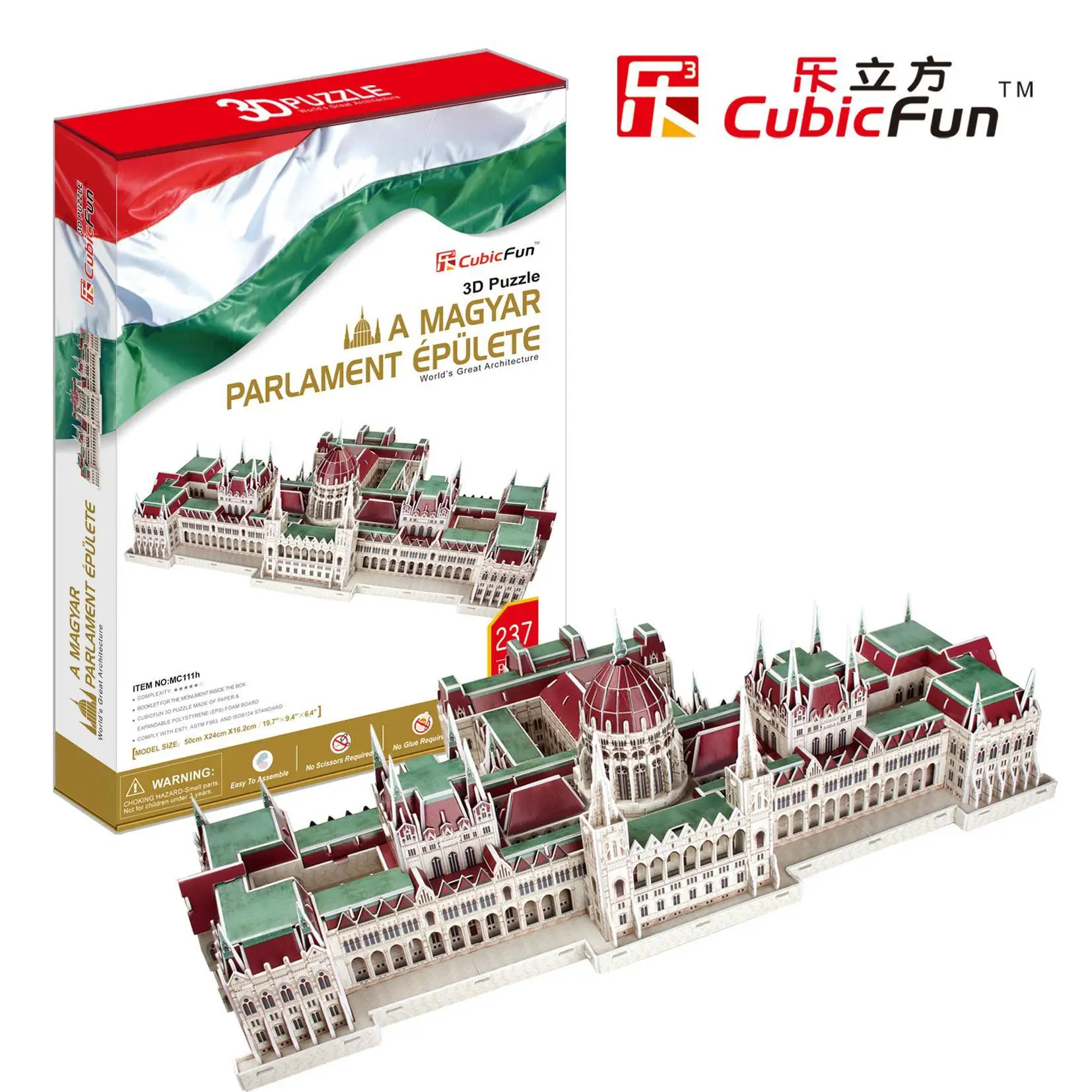 

candice guo!! New arrival 3D puzzle toy CubicFun paper model jigsaw game a magyar parlament epulete MC111h 1pc
