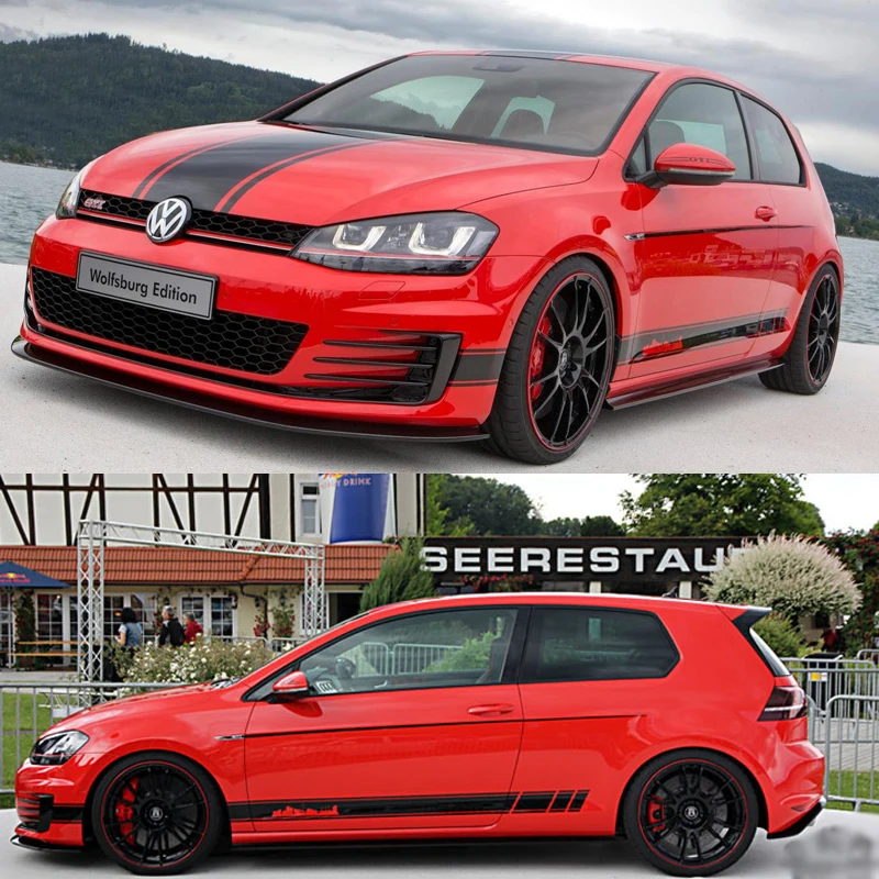 

Sports Car Stickers Auto Body Stripes hood Stickers Car Mirror Sticker 4wd decals For VW Golf 7 Polo GTI BMW Fiat Ford Hyundai