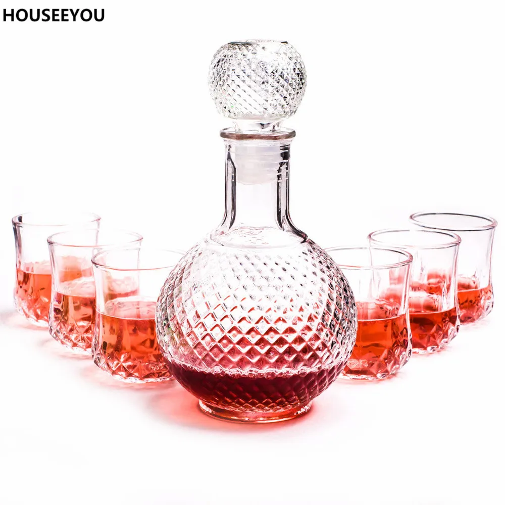 Small Decanter Crystal Decanter Vintage Liquor Storage Kitchen & Dining