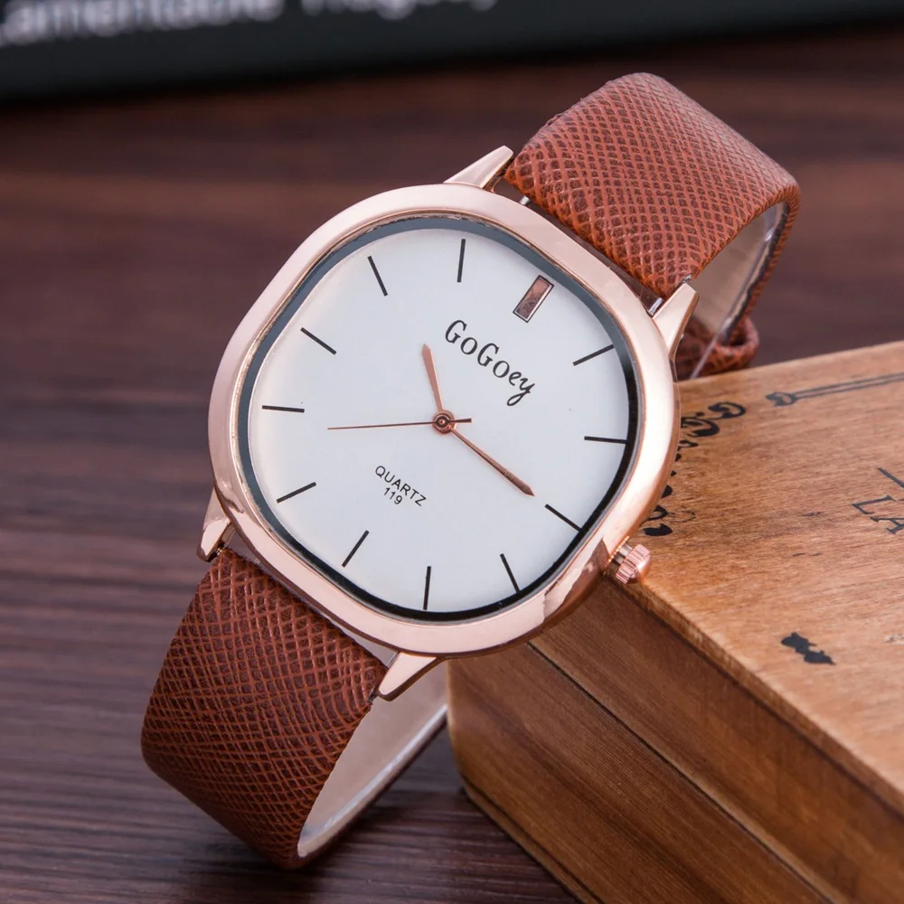 

Montre Femme 2016 Quartz-Watch Simple Ladies Lovers Watches Women Men Dress Square Dial PU Watches  Fashion Couple Wristwatches